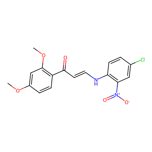 3-((4-Chloro-2-nitrophenyl)amino)-1-(2,4-dimethoxyphenyl)prop-2-en-1-one structure