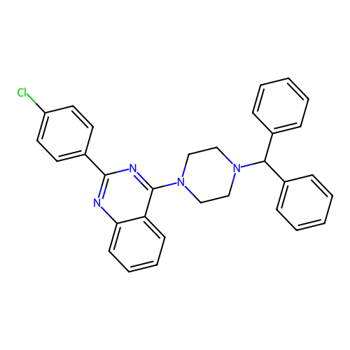 4-(4-Benzhydrylpiperazin-1-yl)-2-(4-chlorophenyl)quinazoline structure
