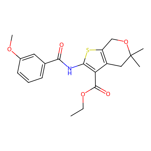 ethyl 2-(3-methoxybenzamido)-5,5-dimethyl-5,7-dihydro-4H-thieno[2,3-c]pyran-3-carboxylate structure