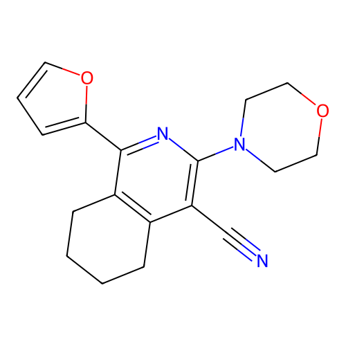 1-(Furan-2-yl)-3-(morpholin-4-yl)-5,6,7,8-tetrahydroisoquinoline-4-carbonitrile structure