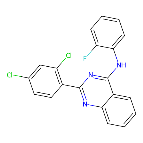 2-(2,4-dichlorophenyl)-N-(2-fluorophenyl)quinazolin-4-amine structure