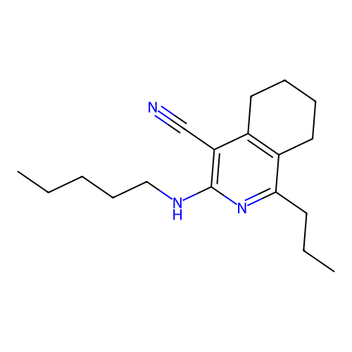 3-(Pentylamino)-1-propyl-5,6,7,8-tetrahydroisoquinoline-4-carbonitrile structure