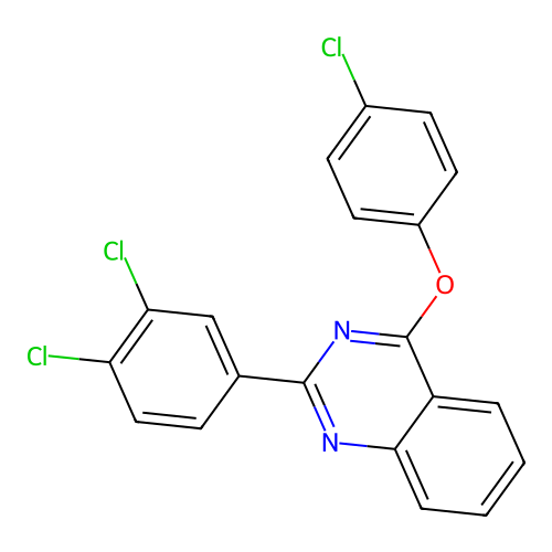 4-(4-Chlorophenoxy)-2-(3,4-dichlorophenyl)quinazoline structure