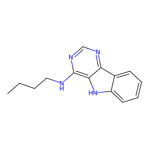 N-butyl-5H-pyrimido[5,4-b]indol-4-amine structure