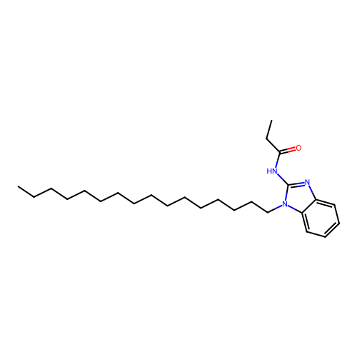 N-(1-hexadecyl-1H-benzimidazol-2-yl)propanamide structure