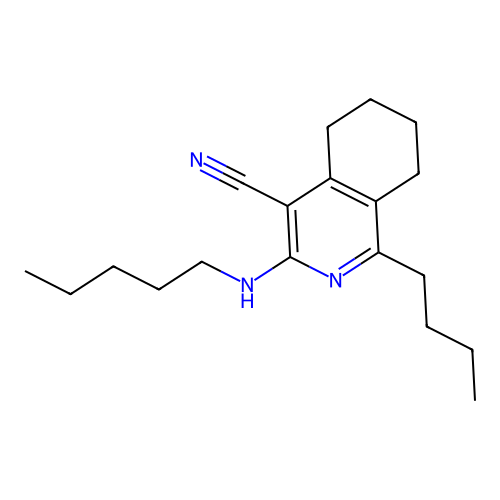 1-Butyl-3-(pentylamino)-5,6,7,8-tetrahydroisoquinoline-4-carbonitrile structure