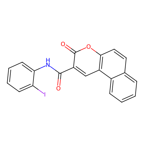 N-(2-iodophenyl)-3-oxo-3H-benzo[f]chromene-2-carboxamide structure