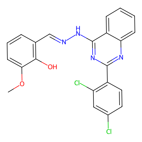2-((2-(2-(2,4-Dichlorophenyl)quinazolin-4-yl)hydrazono)methyl)-6-methoxyphenol structure