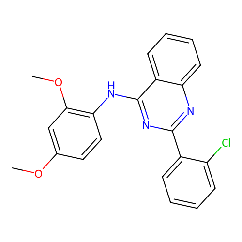 2-(2-chlorophenyl)-N-(2,4-dimethoxyphenyl)quinazolin-4-amine structure
