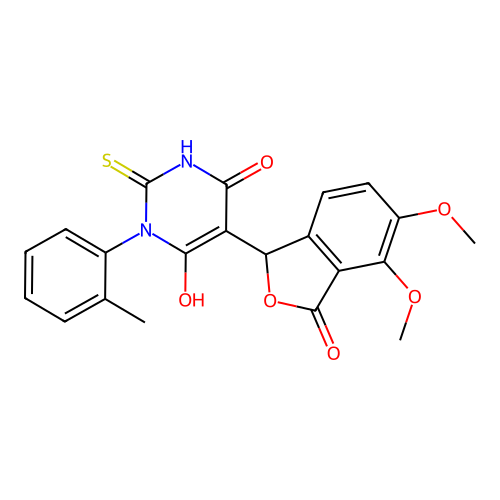 5-(4,5-dimethoxy-3-oxo-1,3-dihydroisobenzofuran-1-yl)-6-hydroxy-2-thioxo-1-(o-tolyl)-2,3-dihydropyrimidin-4(1H)-one structure