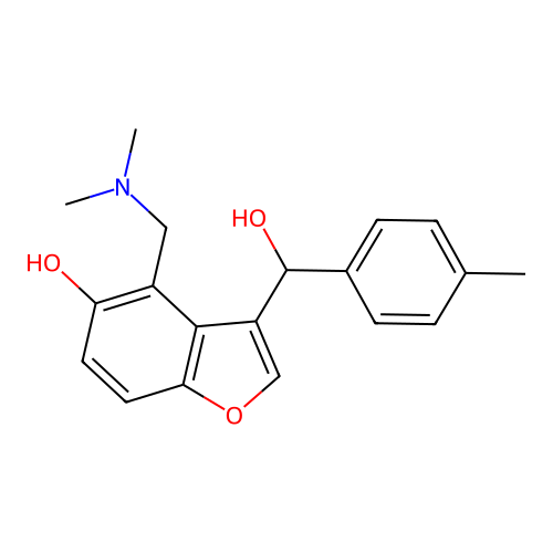 4-[(Dimethylamino)methyl]-3-[hydroxy(4-methylphenyl)methyl]-1-benzofuran-5-ol structure