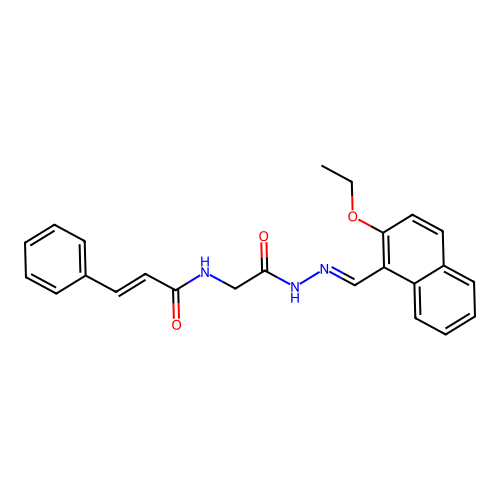 N-(2-((E)-2-((2-ethoxynaphthalen-1-yl)methylene)hydrazinyl)-2-oxoethyl)cinnamamide structure
