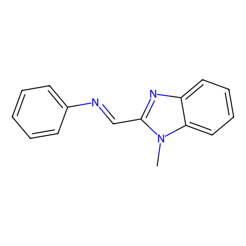 N-[(E)-(1-methyl-1H-benzimidazol-2-yl)methylidene]aniline structure