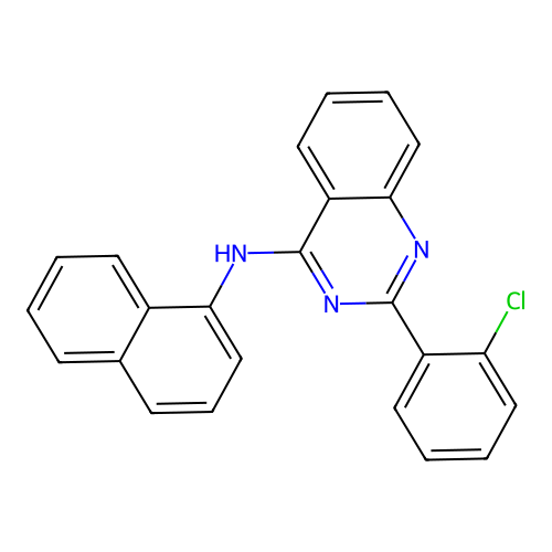 2-(2-chlorophenyl)-N-(naphthalen-1-yl)quinazolin-4-amine structure