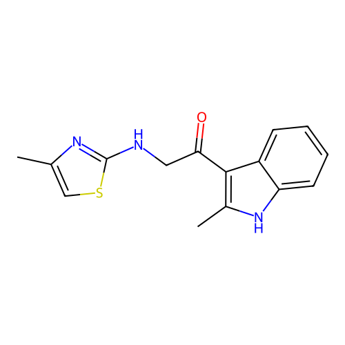 1-(2-methyl-1H-indol-3-yl)-2-[(4-methyl-1,3-thiazol-2-yl)amino]ethanone structure
