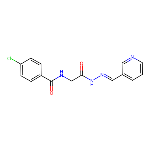 4-chloro-N-[2-oxo-2-[(2E)-2-(pyridin-3-ylmethylidene)hydrazinyl]ethyl]benzamide structure