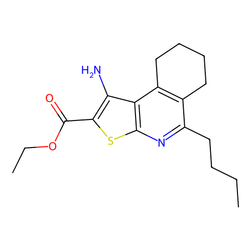 Ethyl 1-amino-5-butyl-6,7,8,9-tetrahydrothieno[2,3-c]isoquinoline-2-carboxylate structure