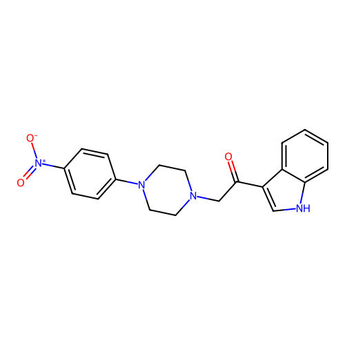1-(1H-indol-3-yl)-2-[4-(4-nitrophenyl)piperazin-1-yl]ethanone structure