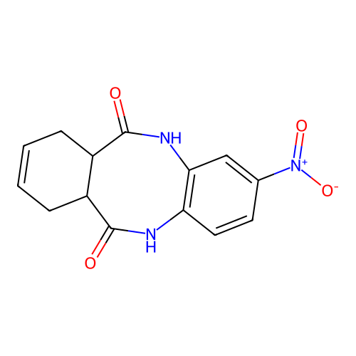 2-Nitro-6a,7,10,10a-tetrahydrodibenzo[b,f][1,4]diazocine-6,11-diol structure