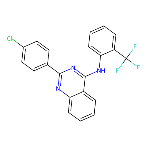 2-(4-chlorophenyl)-N-[2-(trifluoromethyl)phenyl]quinazolin-4-amine structure