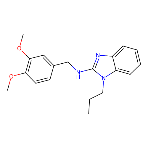 N-(3,4-dimethoxybenzyl)-1-propyl-1H-benzimidazol-2-amine structure