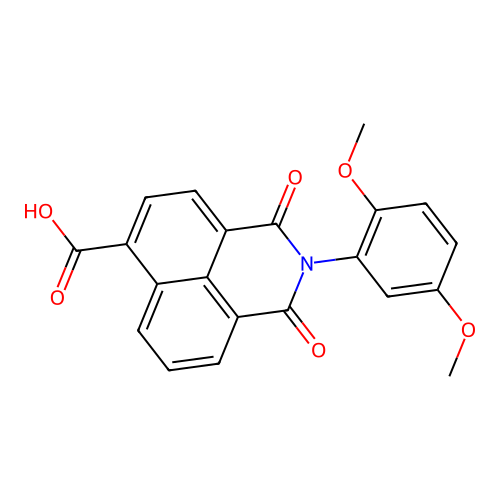 2-(2,5-dimethoxyphenyl)-1,3-dioxobenzo[de]isoquinoline-6-carboxylic acid structure