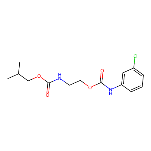 2-(2-methylpropoxycarbonylamino)ethyl N-(3-chlorophenyl)carbamate structure
