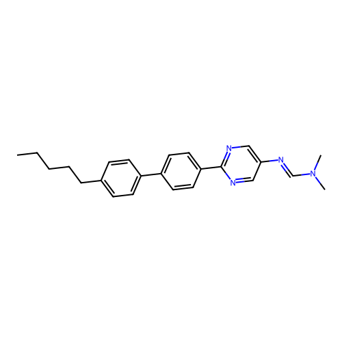 N,N-dimethyl-N'-[2-(4'-pentylbiphenyl-4-yl)pyrimidin-5-yl]imidoformamide structure