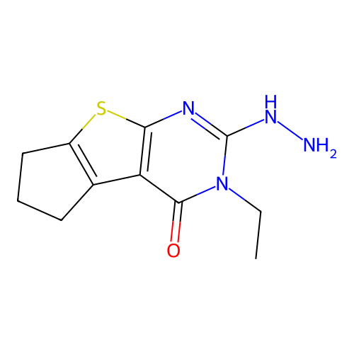 3-Ethyl-2-hydrazino-3,5,6,7-tetrahydro-cyclopenta[4,5]thieno[2,3-d]pyrimidin-4-one structure