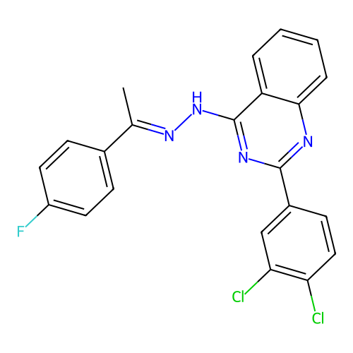 C22H15Cl2FN4 structure