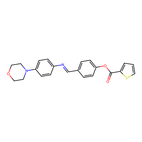 4-[(E)-{[4-(morpholin-4-yl)phenyl]imino}methyl]phenyl thiophene-2-carboxylate structure