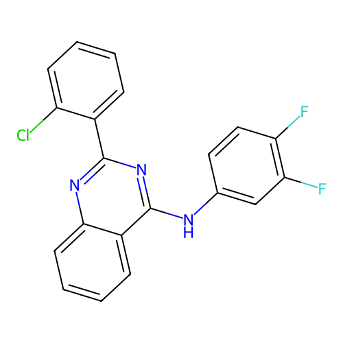 2-(2-chlorophenyl)-N-(3,4-difluorophenyl)quinazolin-4-amine structure