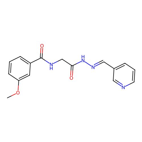 (E)-3-methoxy-N-(2-oxo-2-(2-(pyridin-3-ylmethylene)hydrazinyl)ethyl)benzamide structure