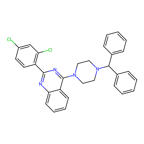 4-(4-Benzhydrylpiperazin-1-yl)-2-(2,4-dichlorophenyl)quinazoline structure