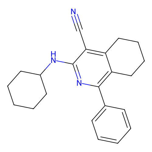 3-(Cyclohexylamino)-1-phenyl-5,6,7,8-tetrahydroisoquinoline-4-carbonitrile structure