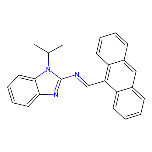 N-[(E)-anthracen-9-ylmethylidene]-1-(propan-2-yl)-1H-benzimidazol-2-amine structure