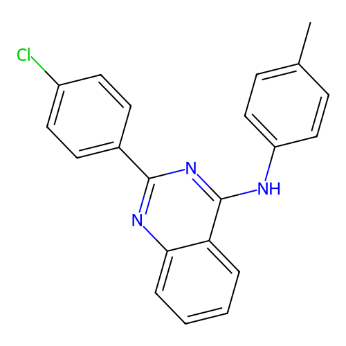 2-(4-chlorophenyl)-N-(4-methylphenyl)quinazolin-4-amine structure