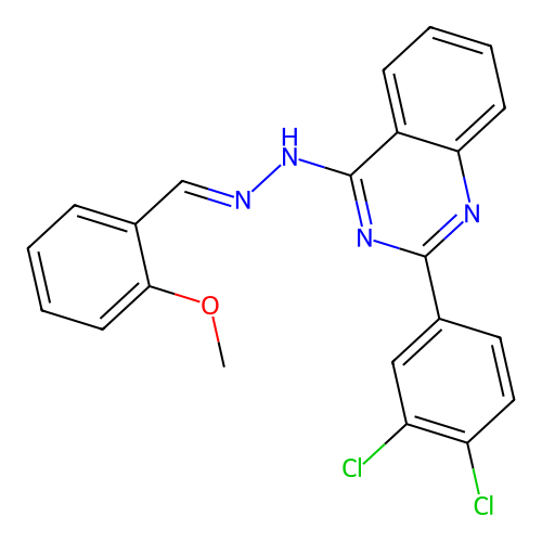 2-(3,4-dichlorophenyl)-4-[(2E)-2-(2-methoxybenzylidene)hydrazinyl]quinazoline structure