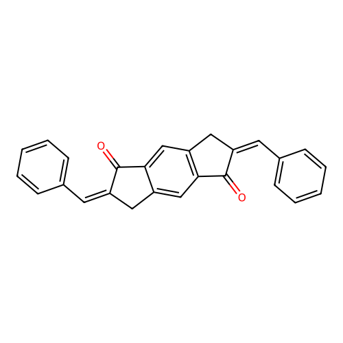 (2Z,6Z)-2,6-dibenzylidene-2,3,6,7-tetrahydro-s-indacene-1,5-dione structure