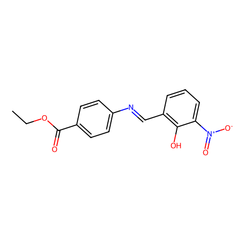 ethyl 4-{[(E)-(2-hydroxy-3-nitrophenyl)methylidene]amino}benzoate structure
