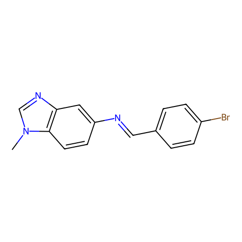 (E)-N-(4-bromobenzylidene)-1-methyl-1H-benzo[d]imidazol-5-amine structure