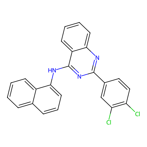 2-(3,4-dichlorophenyl)-N-(naphthalen-1-yl)quinazolin-4-amine structure