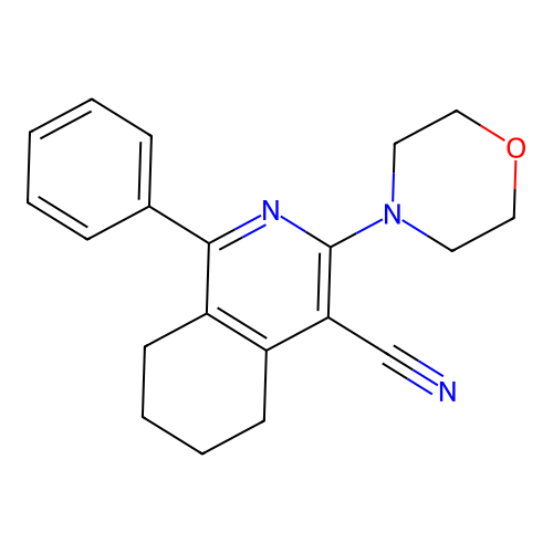 3-(Morpholin-4-yl)-1-phenyl-5,6,7,8-tetrahydroisoquinoline-4-carbonitrile structure
