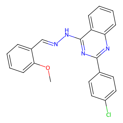 2-(4-chlorophenyl)-4-[(2E)-2-(2-methoxybenzylidene)hydrazinyl]quinazoline structure