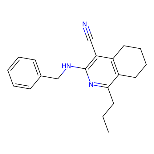3-(Benzylamino)-1-propyl-5,6,7,8-tetrahydroisoquinoline-4-carbonitrile structure