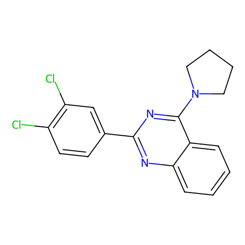 2-(3,4-Dichlorophenyl)-4-(pyrrolidin-1-yl)quinazoline structure