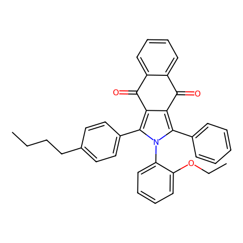 1-(4-butylphenyl)-2-(2-ethoxyphenyl)-3-phenyl-2H-benzo[f]isoindole-4,9-dione structure