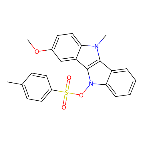 (3-methoxy-10-methylindolo[3,2-b]indol-5-yl) 4-methylbenzenesulfonate structure