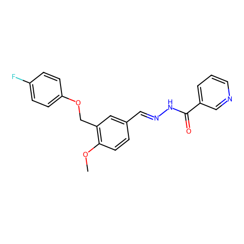 (E)-N'-(3-((4-fluorophenoxy)methyl)-4-methoxybenzylidene)nicotinohydrazide structure