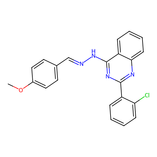2-(2-chlorophenyl)-4-[(2E)-2-(4-methoxybenzylidene)hydrazinyl]quinazoline structure